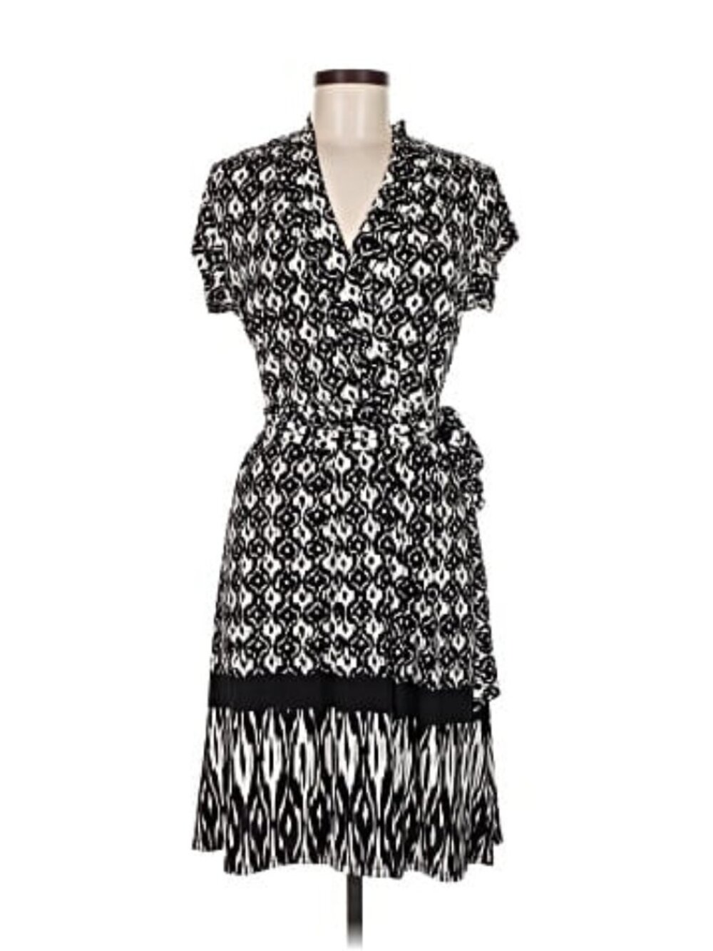 Liz Claiborne Black & White Ikat Dress Sz L